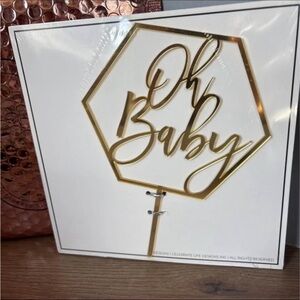 Gold "Oh Baby" Cake Topper